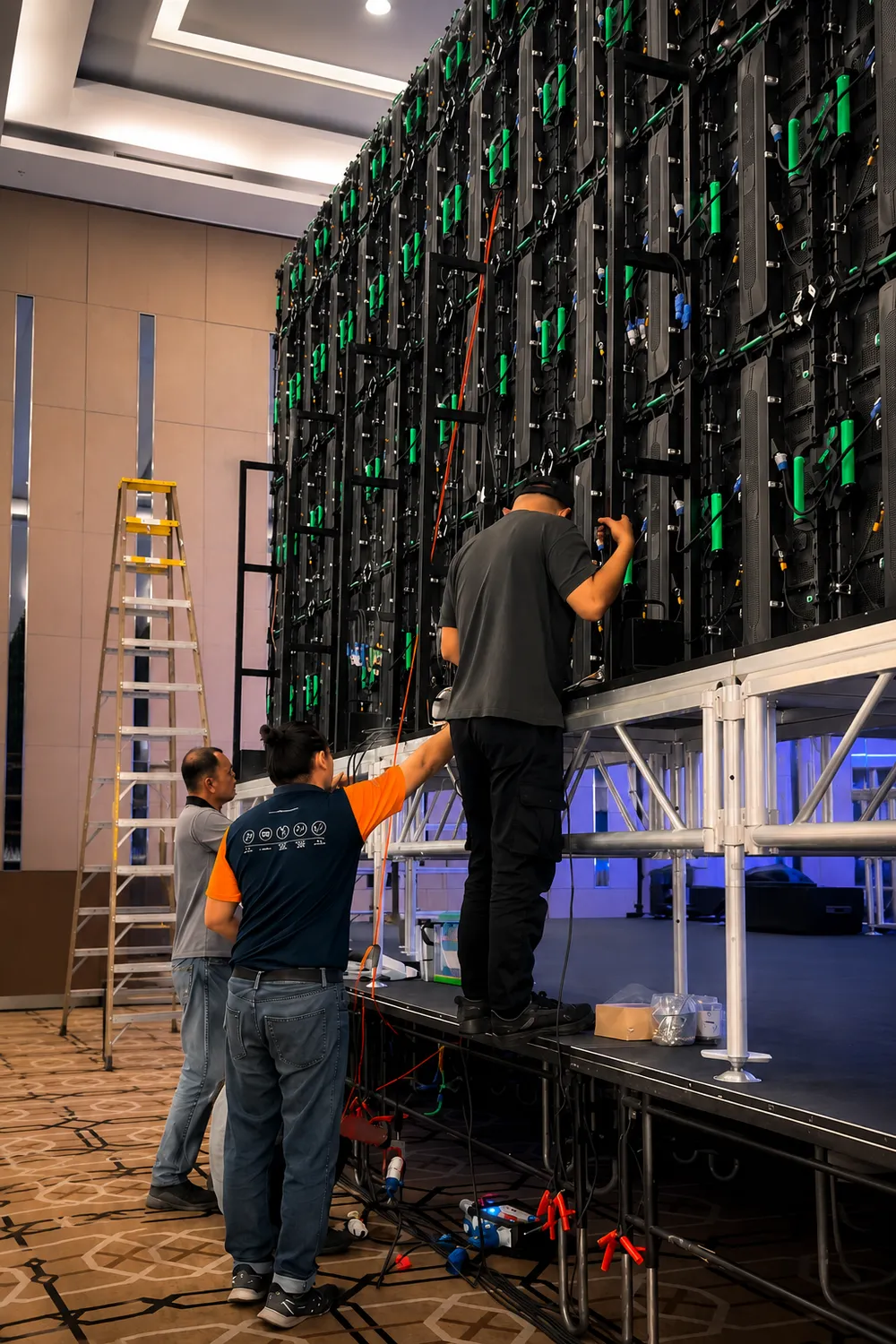event led setup behind scene 1000