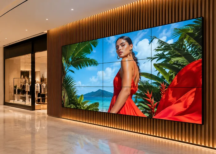 video wall in a luxury mall